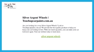 Silver Argent Wheels  Touchupcarpaints.com.au