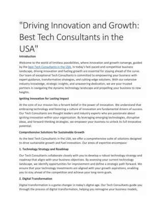 Best Tech Consultants USA