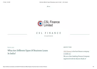 What Are Different Types Of Business Loans In India_ – CSL Finance