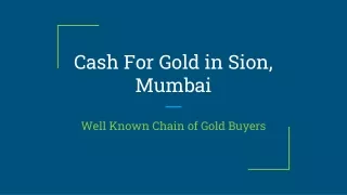 Cash for Gold in Sion