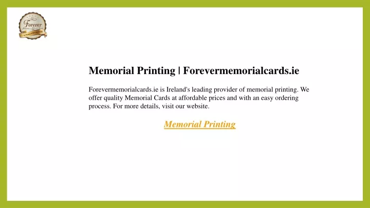 memorial printing forevermemorialcards