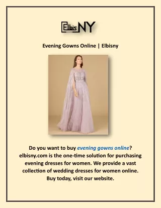 Evening Gowns Online | Elbisny