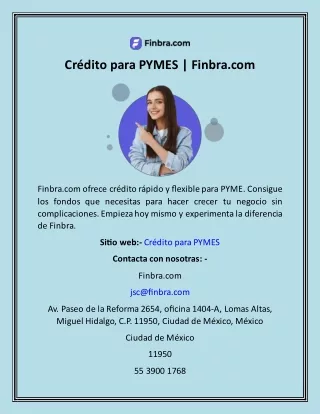 Crédito para PYMES  Finbra.com