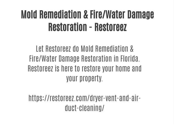 mold remediation fire water damage restoration