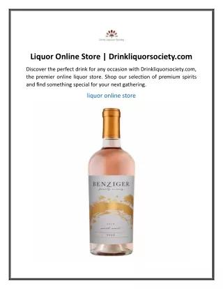 Liquor Online Store  Drinkliquorsociety...