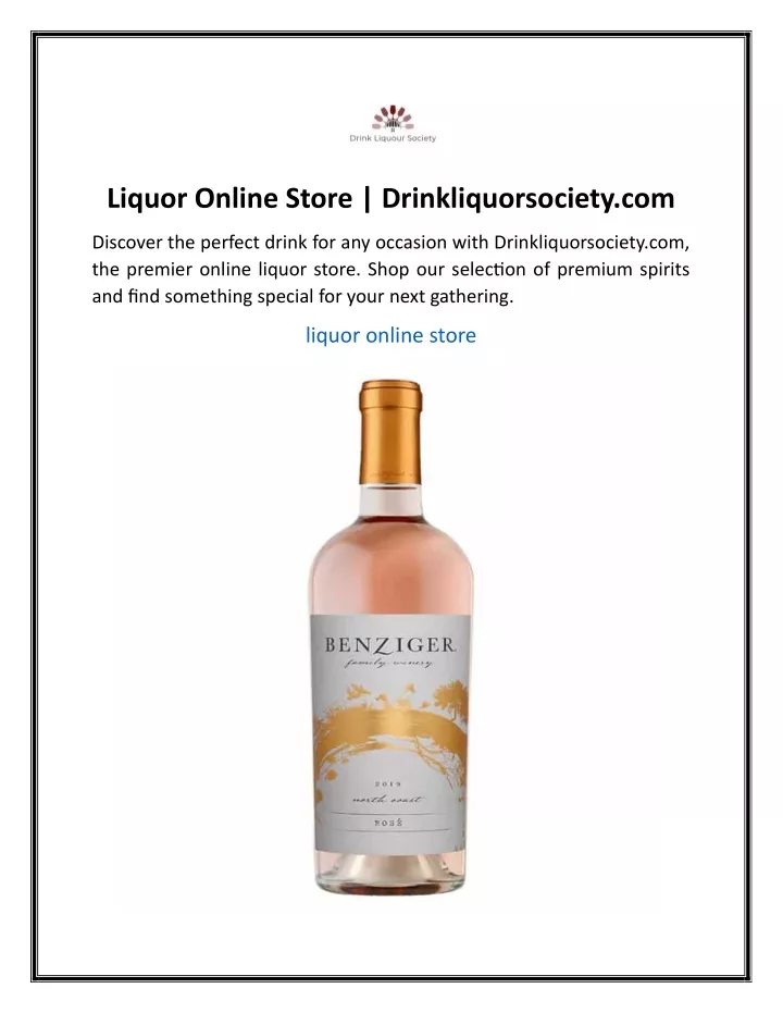 liquor online store drinkliquorsociety com