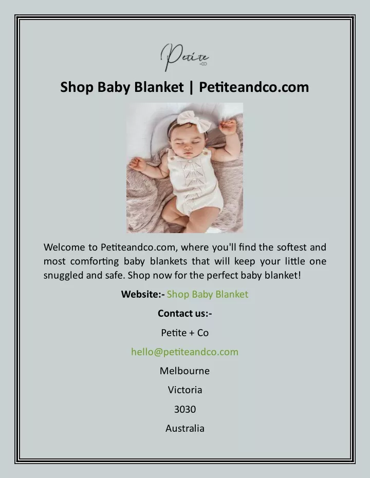 shop baby blanket petiteandco com