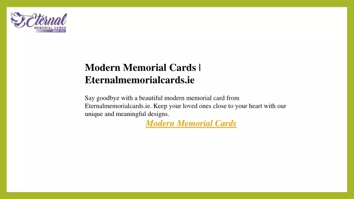 modern memorial cards eternalmemorialcards
