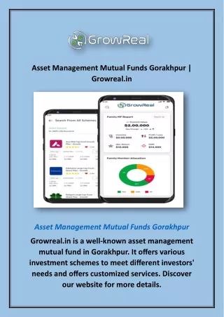 Asset Management Mutual Funds Gorakhpur | Growreal.in