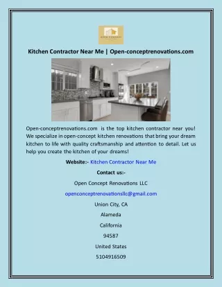 Kitchen Contractor Near Me  Open-conceptrenovations