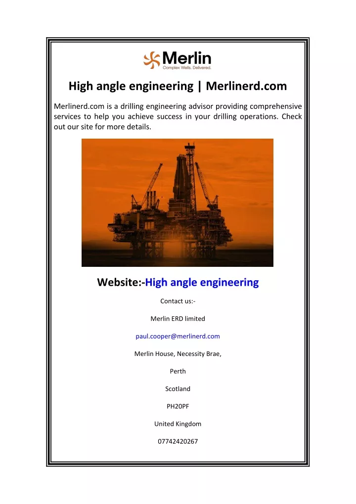 high angle engineering merlinerd com