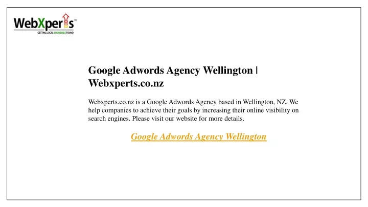 google adwords agency wellington webxperts