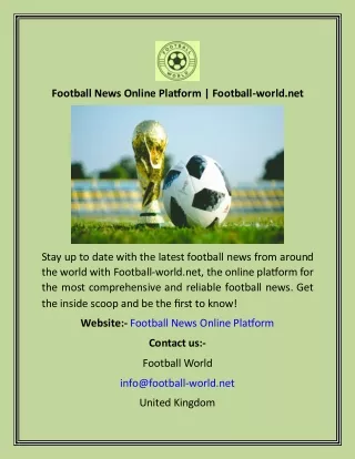 Football News Online Platform  Football-world.net