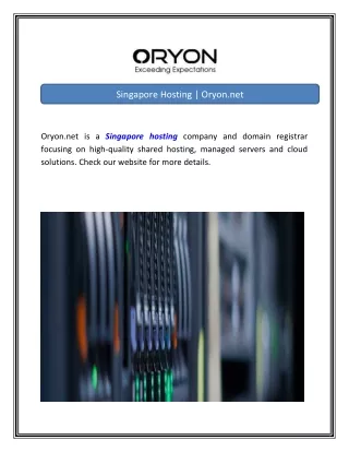 Singapore Hosting Oryon.net