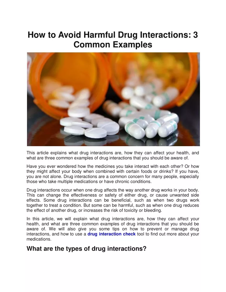 how to avoid harmful drug interactions 3 common