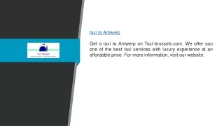 Taxi to Antwerp | Taxi-brussels.com