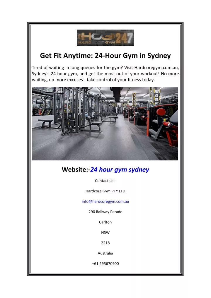 get fit anytime 24 hour gym in sydney