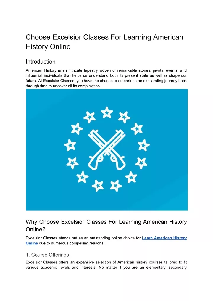choose excelsior classes for learning american