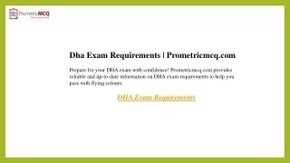 Dha Exam Requirements  Prometricmcq.com