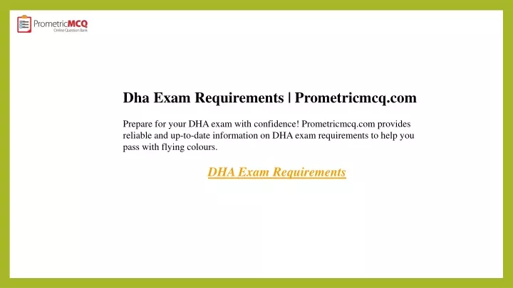 dha exam requirements prometricmcq com prepare