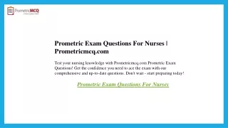 Prometric Exam Questions For Nurses  Prometricmcq.com