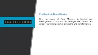 Plant Medicine Retreat Mexico | Healinginmexico.com