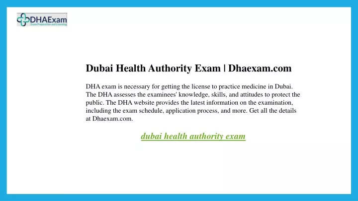 dubai health authority exam dhaexam com dha exam