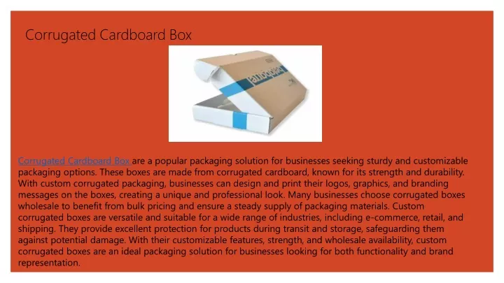 PPT - Corrugated Cardboard Box PowerPoint Presentation, Free Download ...