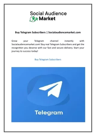 Buy Telegram Subscribers  Socialaudiencemarket.com2