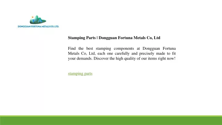 stamping parts dongguan fortuna metals co ltd