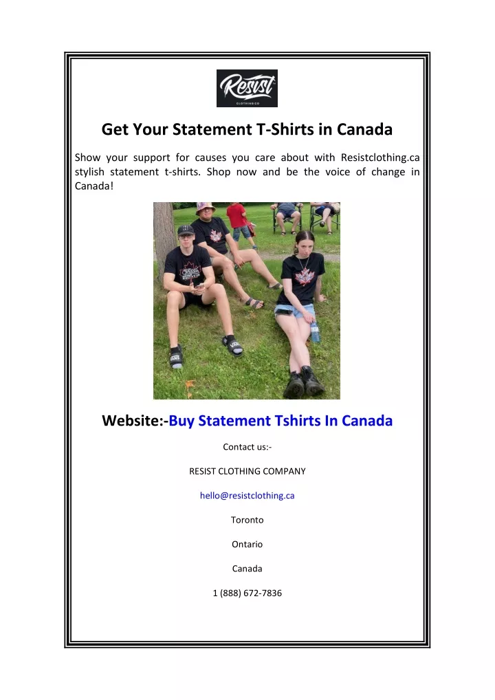 get your statement t shirts in canada