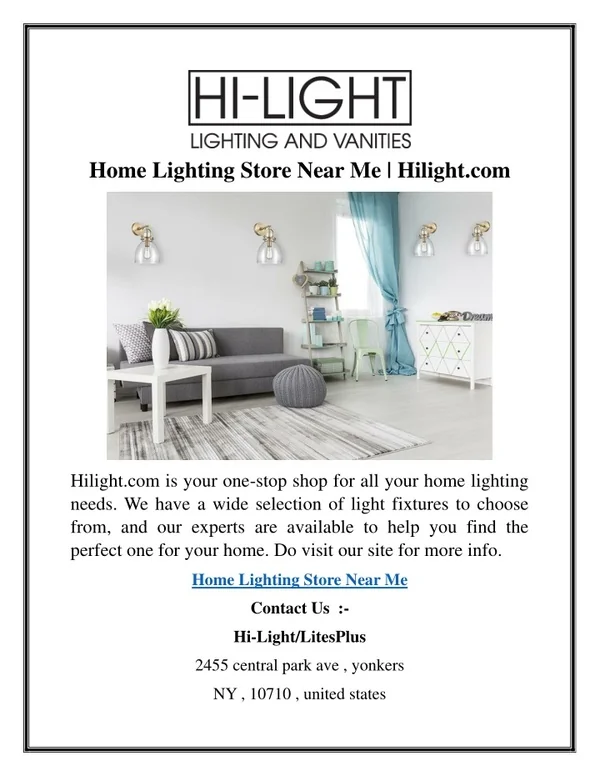 Home Lighting Store Near Me  Hilight