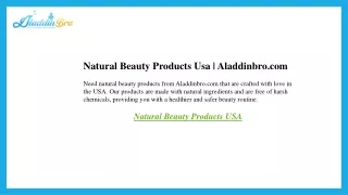 Natural Beauty Products Usa  Aladdinbro.com