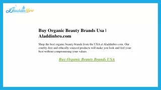 Buy Organic Beauty Brands Usa  Aladdinbro.com