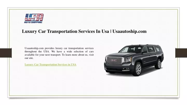 luxury car transportation services