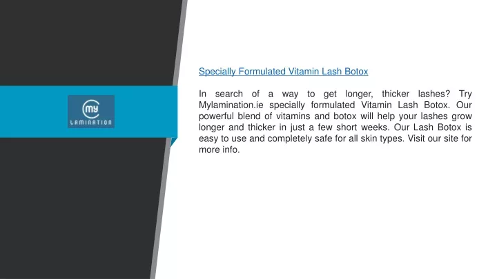 specially formulated vitamin lash botox in search