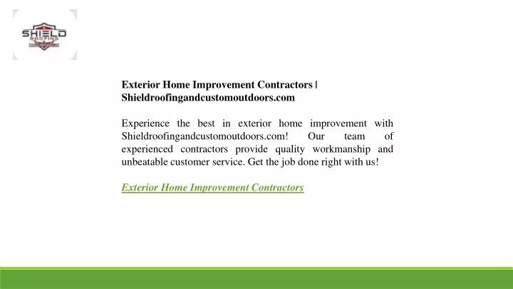 exterior home improvement contractors