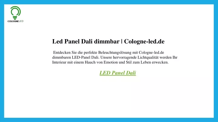 led panel dali dimmbar cologne led de entdecken