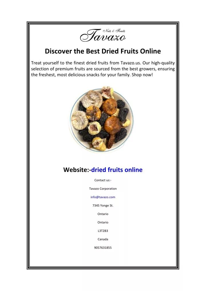 discover the best dried fruits online