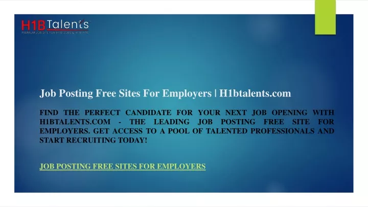 job posting free sites for employers h1btalents com