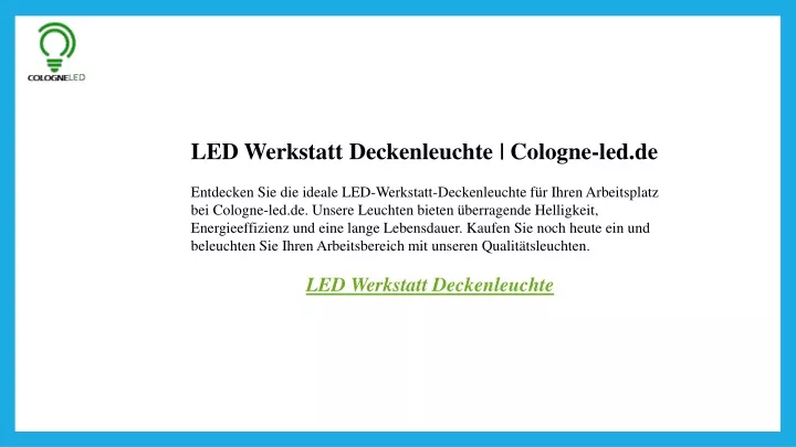 led werkstatt deckenleuchte cologne