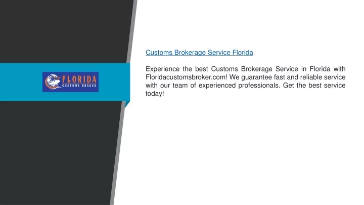 customs brokerage service florida experience