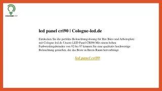 led panel cri90  Cologne-led.de