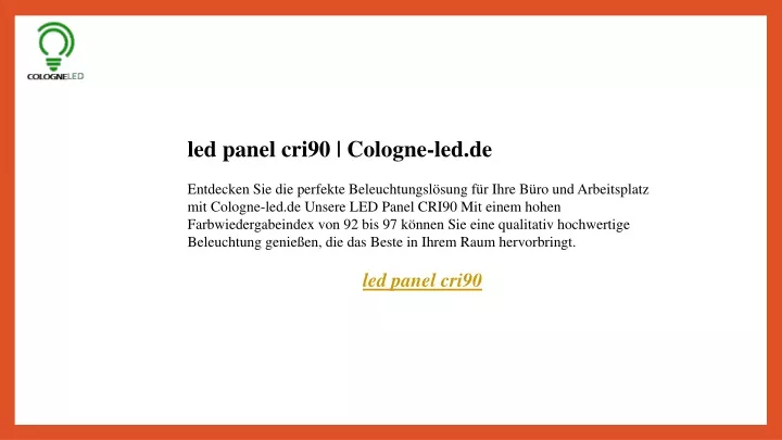 led panel cri90 cologne led de entdecken