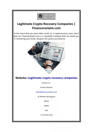 Legitimate Crypto Recovery Companies  Financereclaim.com