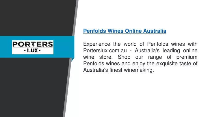 penfolds wines online australia experience