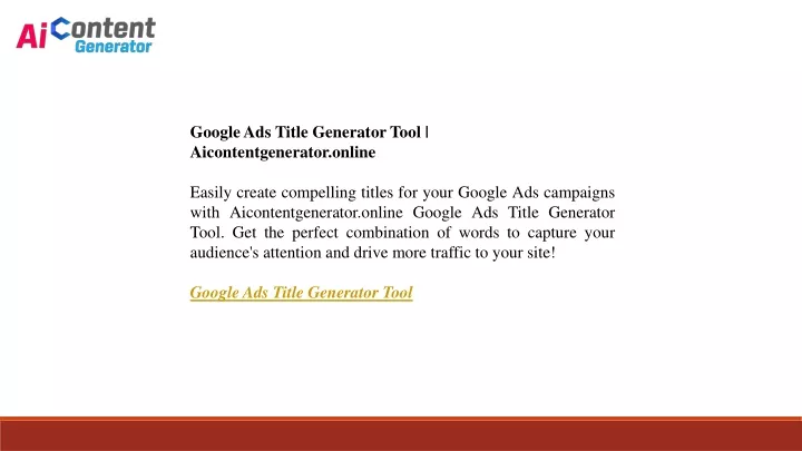 google ads title generator