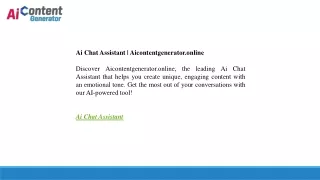 Ai Chat Assistant Aicontentgenerator.online