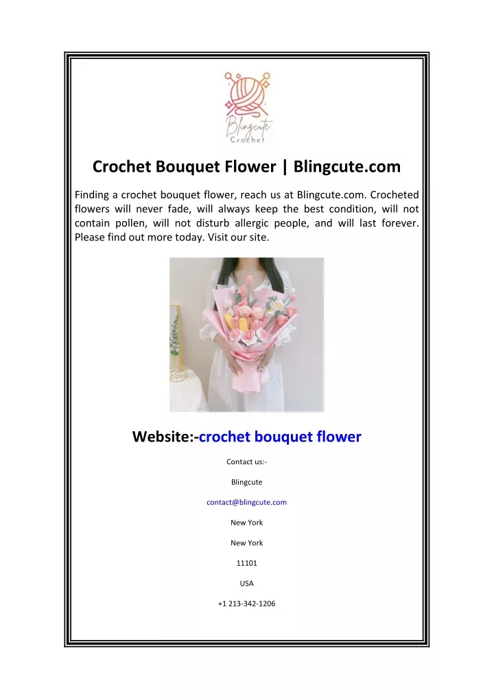 crochet bouquet flower blingcute com