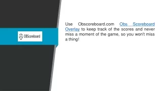 Obs Scoreboard Overlay  Obscoreboard.com